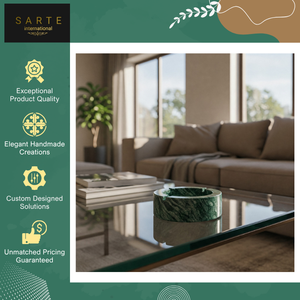 New Stock Arrival High Quality Indoor/Outdoor Tabletop Use Modern Hand Carved Luxury Green <b>Marble</b> Ashtrays Ash Catchers Polished - Product Image 6