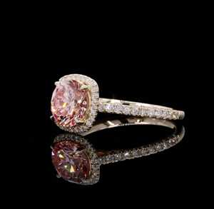 Bague de créateur vintage en or jaune 14K plaqué rhodium avec diamant rose de laboratoire 0,7 carat VS2 certifié IGI – Bijou de luxe pour mariée - Product Image 3