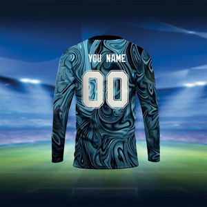 เสื้อยืดกีฬาคุณภาพสูง พิมพ์ลายแบบซับลิเมชั่น ผ้าโพลีเอสเตอร์ 100% คอกลม ทรงพูลโอเวอร์ ดีไซน์ล่าสุด สำหรับผู้ชาย - Product Image 6