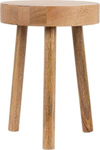 Tabouret rond en bois de manguier, finition naturelle, meubles en bois pour la maison, salon, chambre à coucher, cuisine et décoration - Product Image 4