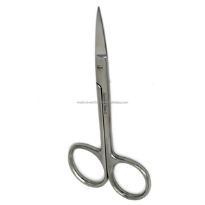 กรรไกรตัดสายตาแบบตรง 4.5 นิ้ว ทำจากเหล็กกล้าไร้สนิม ชุดเครื่องมือผ่าตัดทางทันตกรรมและสัตวแพทย์ ระดับ Class I ได้รับการรับรองมาตรฐาน ISO/CE  แบบแมนนวล รับผลิตแบบ OEM/ODM - Product Image 2