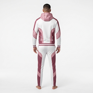 Men's Cotton Polyester Tracksuit Custom Printed Sublimation Sportswear Contrast Color <b>Long</b> <b>Sleeve</b> <b>Top</b> Jogger Pants Athletic - Product Image 6