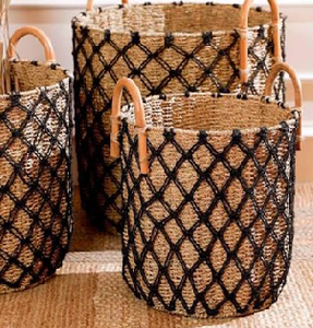 Tightly woven natural rattan <b>rectangular</b> organizer <b>basket</b> for home decluttering and storage, available at wholesale prices. - Product Image 6