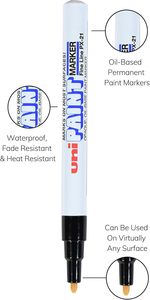 Bolígrafo para Marcador de Pintura PX-21 |   Punta Fina 0.5mm |   Tinta Opaca a Base de Aceite |   Marcador Industrial Multisuperficie |   Hecho en Japón |   Plástico - Product Image 3
