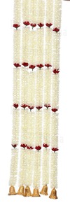 Guirlande de fleurs artificielles faites à la main de jasmin et de tubéreuse Rajnigandha pour mariages indiens, Diwali, Nikah, Pardha, décoration de toile de fond - Product Image 5