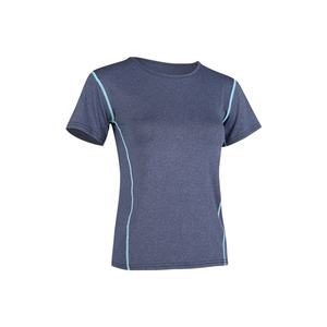 T-shirt de sport pour femme en mélange coton-élasthanne respirant à manches courtes, haut d'entraînement décontracté pour le fitness, export en gros - Product Image 1