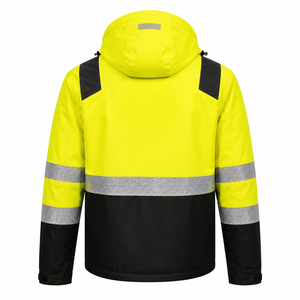 Veste de sécurité haute visibilité imperméable réfléchissante à capuche fluorescente, manteau d'hiver haute qualité avec détection de métal - Product Image 2