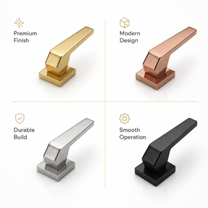 Premium Brass Door <b>Handle</b> Set with Mortise <b>Lock</b> | Luxury Lever <b>Handle</b> Hardware for Interior Doors, Office & Hotel Interior Decor - Product Image 5