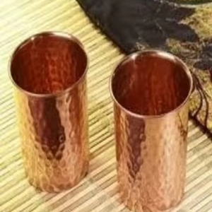 Machine Made Copper Glass Tumbler Manufacturer Ayurvedic Drinking Water Cup Bulk Export <b>Drinkware</b> Supplier - Product Image 1