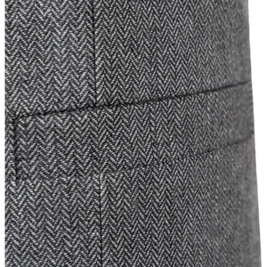 Gilet en tweed croisé sur mesure pour homme, motif chevrons de qualité supérieure, gilet de costume classique et habillé pour affaires et mariages - Product Image 4