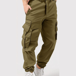 Pantalones Cargo Azul Marino para Hombre con Múltiples Bolsillos, Cintura Elástica, Estilo Workwear, Tela de Lona de Secado Rápido, para Otoño - Product Image 6