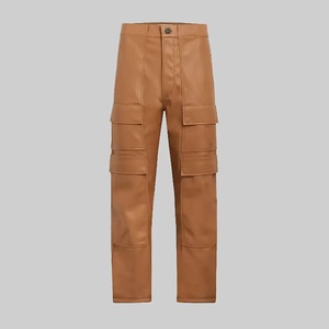 Pantalon en cuir pour homme avec logo entièrement personnalisé, toile vintage, imperméable, respirant, décontracté, couleur unie - Product Image 3