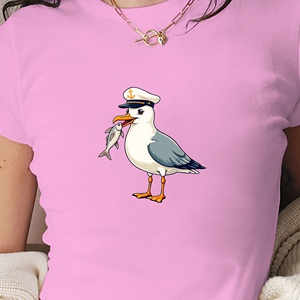 T-shirt court mode femme mouette maritime lunatique - Product Image 2