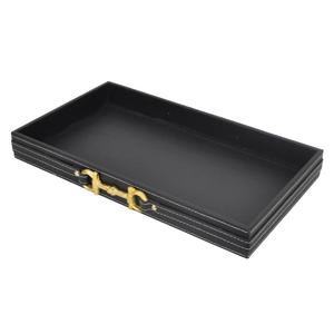 Black Color Leather <b>Tray</b> For Serving Tea Snacks Restaurant Supplies Luxury <b>Breakfast</b> <b>Trays</b> Food Grade Decorative <b>Trays</b> Hot Sell - Product Image 2