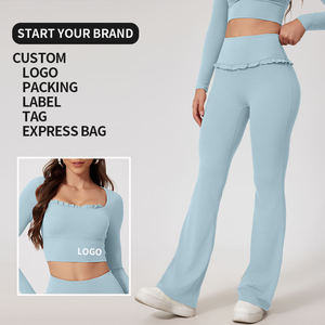 Ropa Deportiva de Yoga, Sujetador Deportivo, Leggings de Cintura Alta para Mujer, Logotipo Personalizado, Secado Rápido, Gimnasio, Entrenamiento, Spandex, Poliéster - Product Image 1