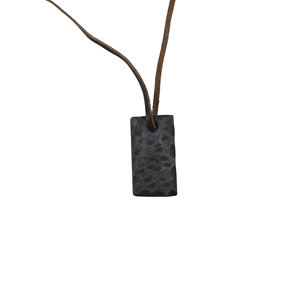 Pendentif médiéval forgé à la main en fer avec cordon en cuir, bijoux forgés, pendentif en fer, collier viking, bijoux vikings - Product Image 3