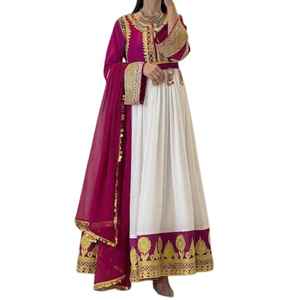 Robes afghanes ethniques Kuchi faites à la main, respirantes, brodées, longues, pour femmes, style Pashtun, robes de mariage Kabu. - Product Image 1