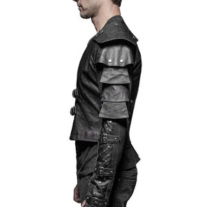 Mens Vest Waistcoat <b>Black</b> Faux Leather Goth Steampunk <b>Victorian</b> Punk Emo Style 2026 - Product Image 5