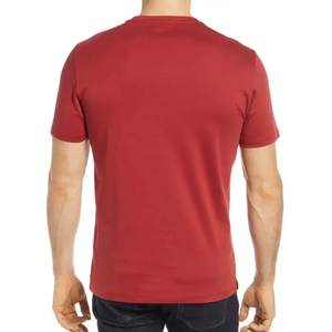 T-shirt classique rouge à col rond pour homme, doux, 100 % coton, manches courtes, coupe classique, pour tous les jours, tenue formelle, pour la salle de sport, motif uni - Product Image 4