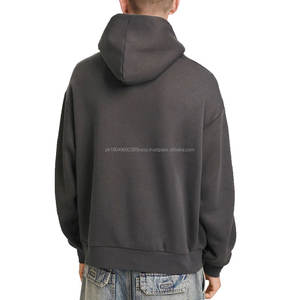 Streetwear Sweat à capuche baggy en éponge française en polaire surdimensionnée de haute qualité avec logo personnalisé Sweat à capuche vierge lourd de haute qualité - Product Image 3