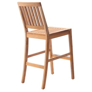 Modern Solid Wood Bar Chair Outdoor <b>Dining</b> Furniture Contemporary Design Durable Frame Natural Finish - Product Image 4