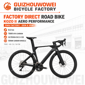 Vélo de route en carbone KOZO Gen 2 T800 Aero, Ultegra Di2 2x12, pneus 700x28C, freins à disque hydrauliques, jeu de roues en carbone 50 mm, course - Product Image 1