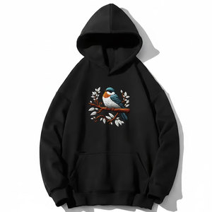 Sudadera con Capucha de Algodón 100% Ligera, Corte Regular, Color Sólido, con Estampado, Calidad Premium, Ropa Casual de Invierno - Product Image 1