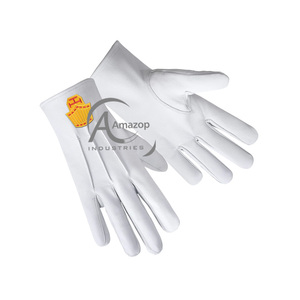 Gants de Cérémonie en Cuir Blanc de Haute Qualité pour Chapitre Royal Arch, Régalia Maçonnique, Gants de Grand Prêtre - Product Image 2