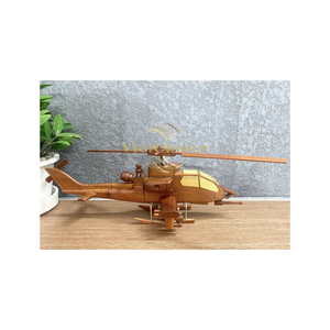 Décoration moderne de luxe en PU poli, hélicoptère artisanal en bois de rose indien Vietchoice |   Bois 100% naturel |   Cadeau de déménagement | - Product Image 1