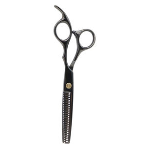 Ensemble de ciseaux professionnels pour la retouche des cheveux avec pointe arrondie, lames en acier inoxydable 4Cr13, 28 dents, pour droitiers, manche court, usage en salon - Product Image 6