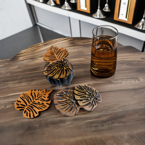 6-Piece Non-Slip <b>Wooden</b> Coasters <b>Set</b> Heat Insulation Pad Drinks <b>Tea</b> Cups Coffee Mugs Wood Tabletop Coaster Holder Heat Resistant - Product Image 6