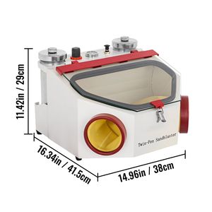 Máquina de arenado dental de doble pluma con 2 tanques y lámpara para laboratorio dental - Product Image 4
