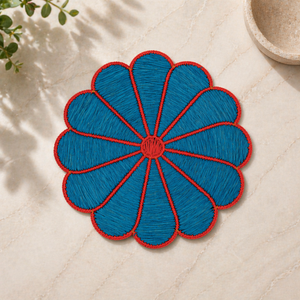 Premium Quality Handwoven Raffia Frame Dori <b>Table</b> <b>Mat</b> 38 cm for Home Hotel Restaurant Use Available for Export Price from India - Product Image 1