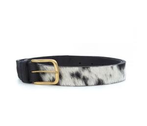 Full Grain Cowhide Leather Belt For Men <b>Hair</b> On Fur Casual Fashion Belt With Adjustable Alloy Buckle - Product Image 3