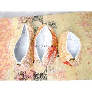 Kantha Quilted Eco-Friendly Waterproof Vintage Cosmetic Organizer <b>Makeup</b> Pouches Durable Zipper Tassel Soft Handle Cotton Fabric - Product Image 5