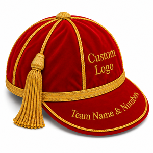 Casquettes de club de rugby personnalisées en velours de haute qualité avec broderie 3D et passepoil métallique – Ensemble de casquettes de récompense sportive - Product Image 2