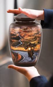 สติกเกอร์รูปภาพที่ระลึกพระอาทิตย์ตกสุดหรู พร้อมโกศเคลือบสำหรับใส่เถ้ากระดูกมนุษย์ในพิธีศพ - Product Image 5