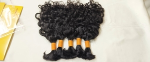 Cheveux Indiens Naturels Ondulés 18 Pouces, Remy, à Tissage Simple, avec Fermeture en Dentelle 4x4, Lots de Cheveux Bruts pour Tressage, JERRY HAIR EXPORTS 100g - Product Image 1