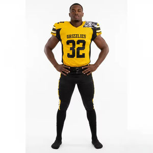 Uniforme de Fútbol Americano Personalizado al por Mayor, Talla Grande, Impresión Sublimada Completa, 100% Poliéster, Diseño de Bandera, OEM ODM - Product Image 1