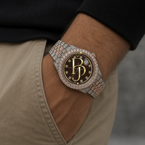 Montre-bracelet analogique de luxe à quartz, bracelet en acier inoxydable marron, verre cristal, résistance à l'eau 10 bars, écologique et légère - Product Image 5