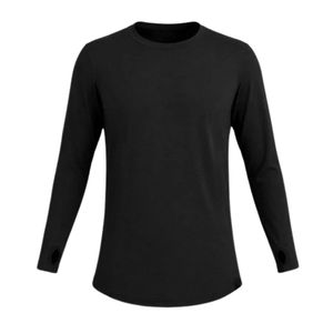 <b>Women</b> <b>Black</b> Long Sleeve Crew Neck Top Curved Hem Basic Casual <b>Shirt</b> Slim Fit Everyday Layering Tee with Button Cuff Detail - Product Image 1