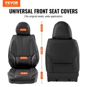 Fundas universales de piel sintética para asiento de coche, juego de 6 uds., reposacabezas desmontable, compatibilidad con Airbag, diseño cerrado completo para la mayoría de los coches - Product Image 2