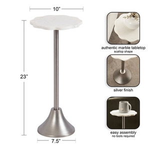 Mesa de pedestal para bebidas, mesas auxiliares de aluminio - Product Image 2