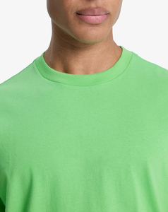 T-shirt décontracté pour homme de haute qualité, coupe classique, vert uni, manches courtes, col rond, jersey tricoté, teinture unie, 100% coton, 220g - Product Image 5