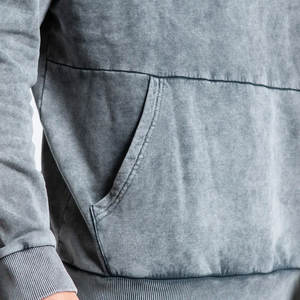 Sweats à capuche pour hommes à manches longues, style streetwear, respirants, délavés à l'acide, pour adultes, prix de gros, écologiques - Product Image 6