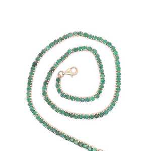 Collar de Tenis con Esmeraldas para Mujer, Joyería de Lujo con Piedras Preciosas Verdes, Chapado en Oro de 18K, Elegante - Product Image 3
