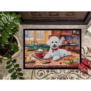 New Bichon Frise Christmas Cookie <b>Doormat</b> 18H X 27W Non-Slip Indoor/Outdoor Entryway Rug Washable Low Pile - Product Image 3