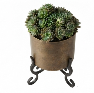 Maceta con Acabado Dorado, Macetas para Plantas de Jardín y Maceteros Metálicos, Decoración para Interiores y Exteriores, Macetero Decorativo de Tamaño Mediano - Product Image 3