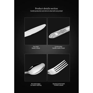 Deluxe Premium Stainless Steel Cutlery <b>Flatware</b> <b>Set</b> for Home 1 Dinner Fork and 1 Dinner Spoon - Product Image 4