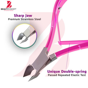 ที่ตัดหนังกำพร้าสีชมพูสดใส ด้ามจับสีชมพูสดใส ทำจากสแตนเลสสตีล พร้อมใบมีดคมสำหรับตัดหนังกำพร้า อุปกรณ์ทำเล็บ - Product Image 4